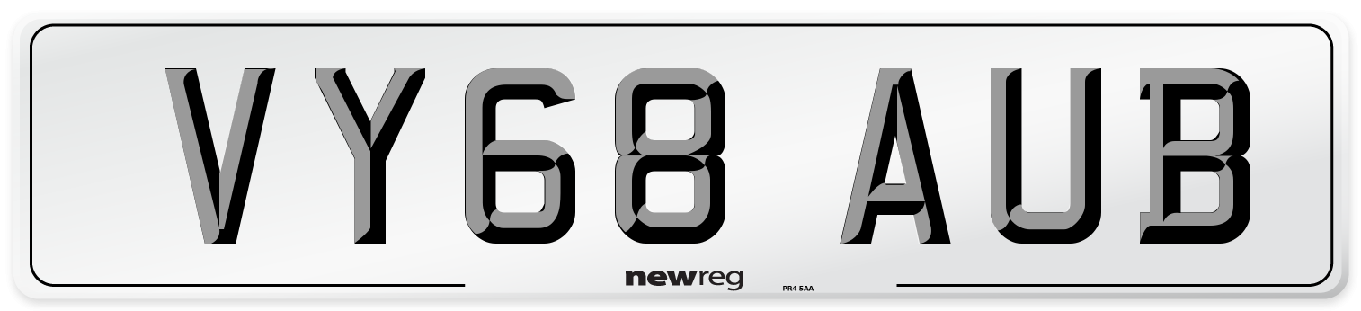 VY68 AUB Number Plate from New Reg